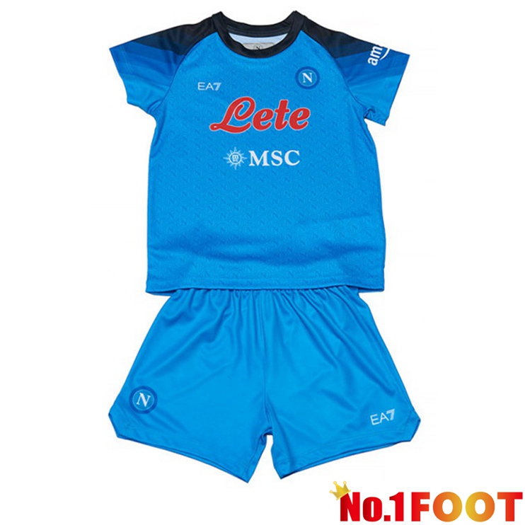 SSC Napoli Kids Football Jersey Home Blue 2022/2023