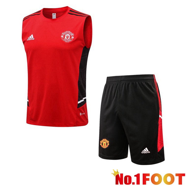 Manchester United Football Vest + Shorts Red 2022-2023