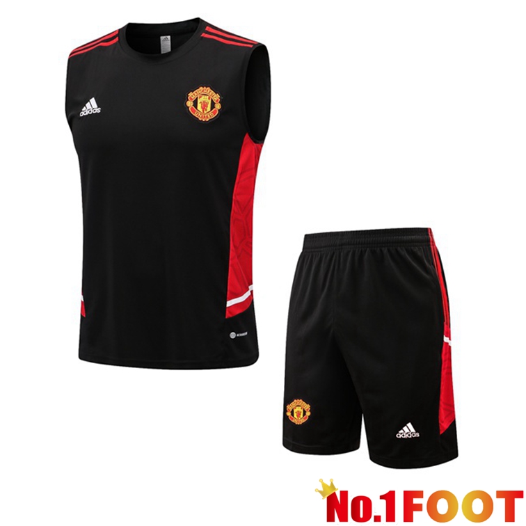 Manchester United Football Vest + Shorts Black 2022-2023