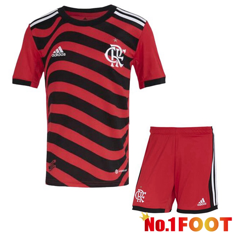 Flamengo Kids Football Jerseys Third Red 2022-2023