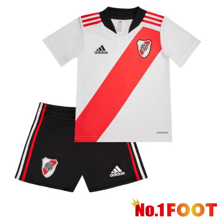 River Plate Kids Football Jerseys Home White Red 2022-2023