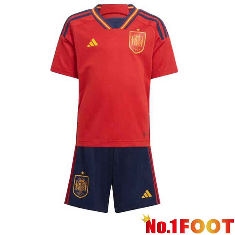 Spain Kids Football Jerseys Home Red 2022-2023