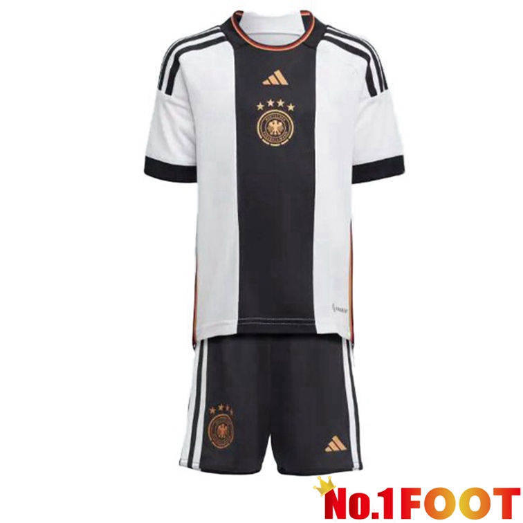 Germany Kids Football Jerseys Home Black White 2022-2023