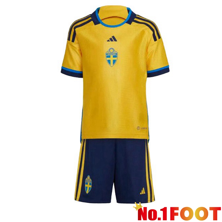 Sweden Kids Football Jerseys Home Yellow 2022-2023