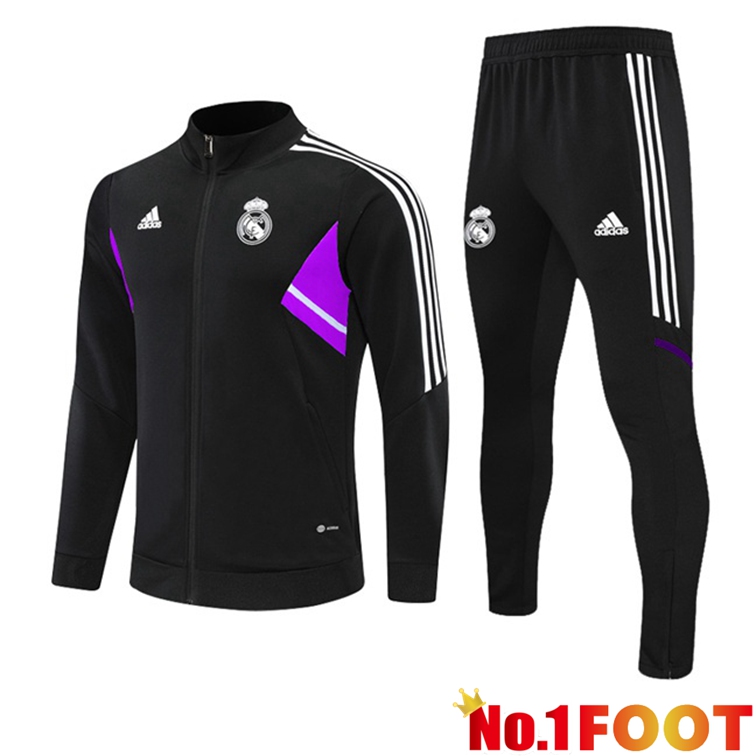 Real Madrid Training Jacket Suit Black 2022-2023