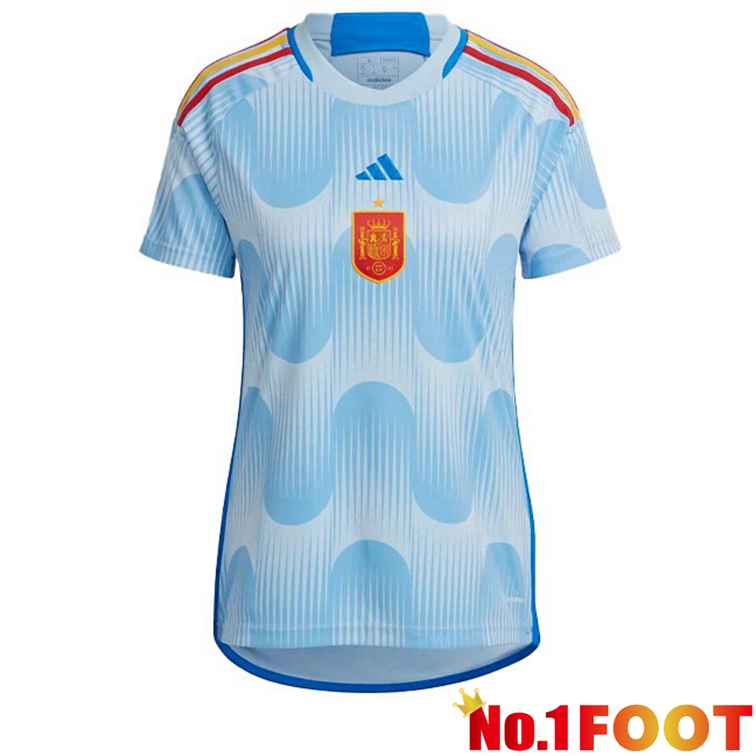 Spain Women Football Jerseys Away Blue White 2022-2023