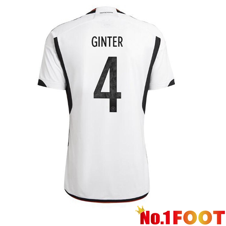 Germany (GINTER 4) Football Jerseys Home Black White World Cup 2022