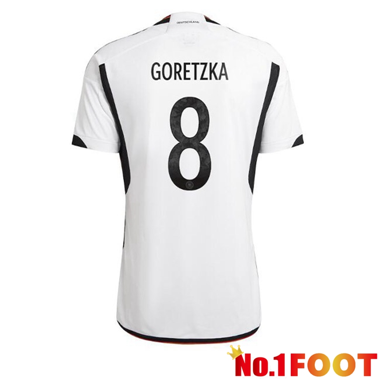 Germany (GORETZKA 8) Football Jerseys Home Black White World Cup 2022