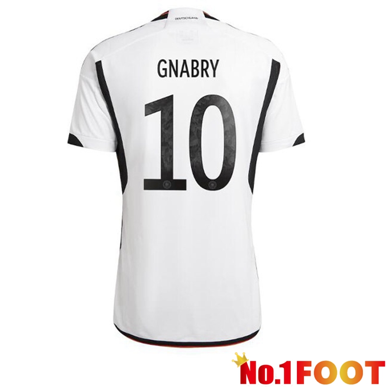 Germany (GNABRY 10) Football Jerseys Home Black White World Cup 2022