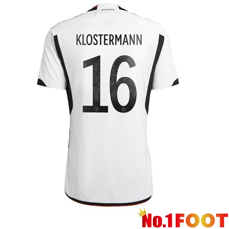 Germany (KLOSTERMANN 16) Football Jerseys Home Black White World Cup 2022