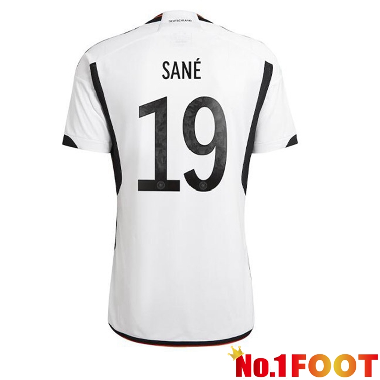 Germany (SANÉ 19) Football Jerseys Home Black White World Cup 2022