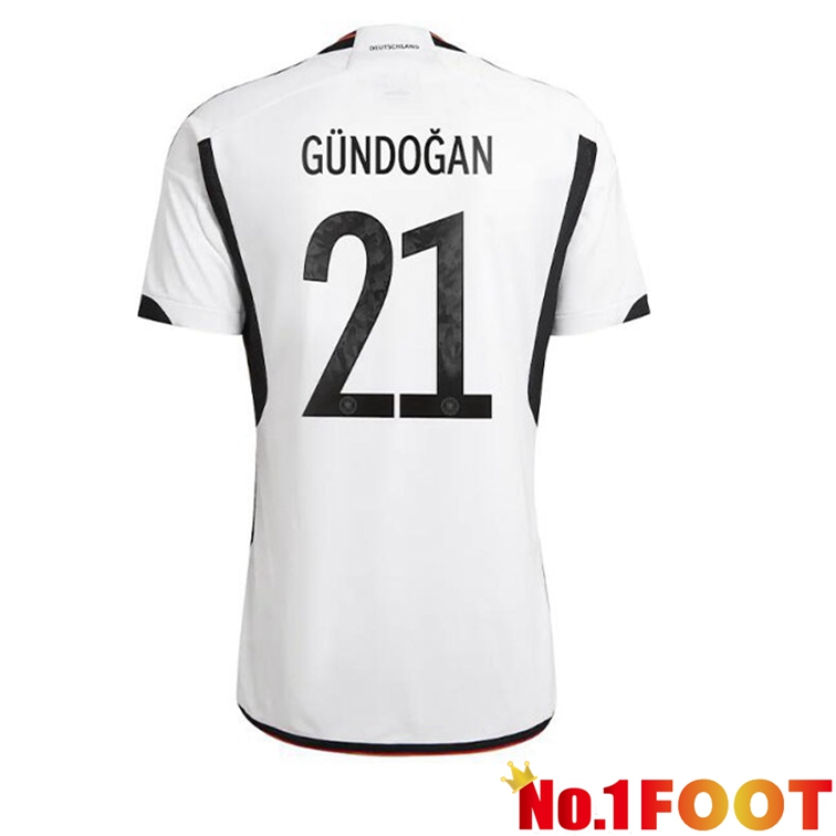 Germany (GÜNDOGAN 21) Football Jerseys Home Black White World Cup 2022