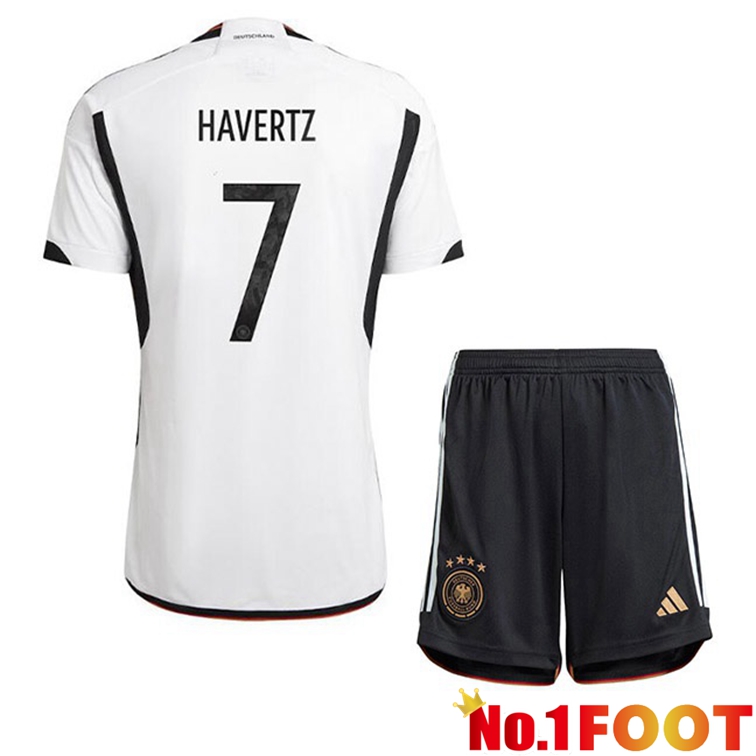 Germany (HAGreenZ 7) Kids Football Jerseys Home Black White World Cup 2022