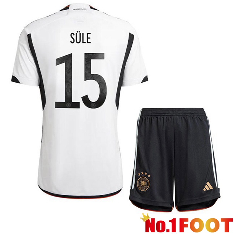 Germany (SULE 15) Kids Football Jerseys Home Black White World Cup 2022