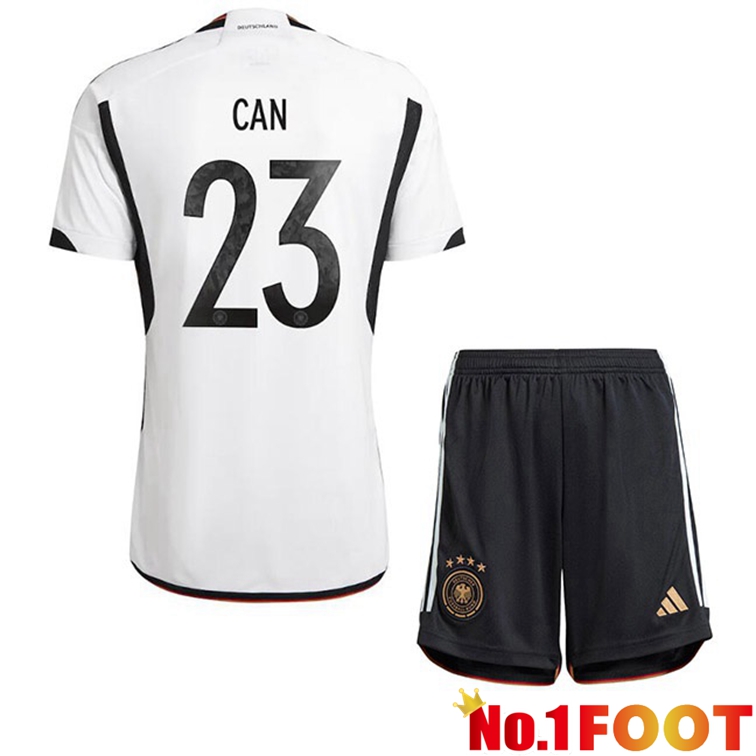 Germany (CAN 23) Kids Football Jerseys Home Black White World Cup 2022