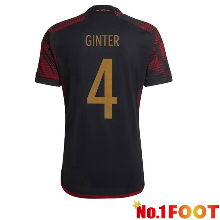 Germany (GINTER 4) Football Jerseys Away Black World Cup 2022