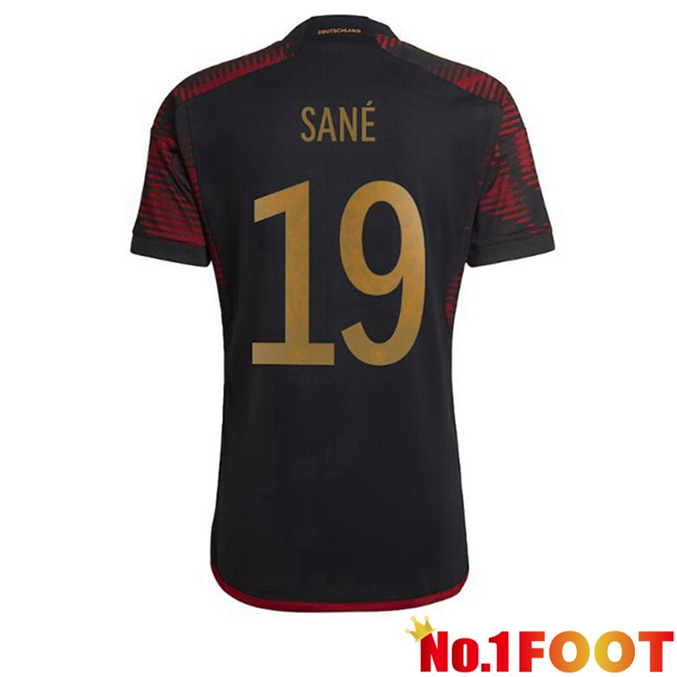 Germany (SANÉ 19) Football Jerseys Away Black World Cup 2022