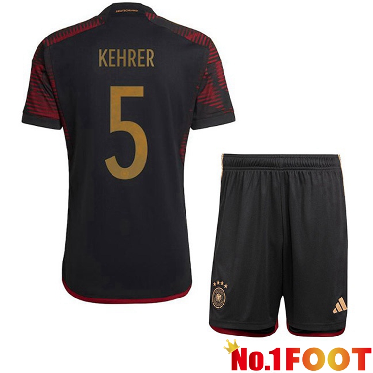 Germany (KEHRER 5) Kids Football Jerseys Away Black World Cup 2022