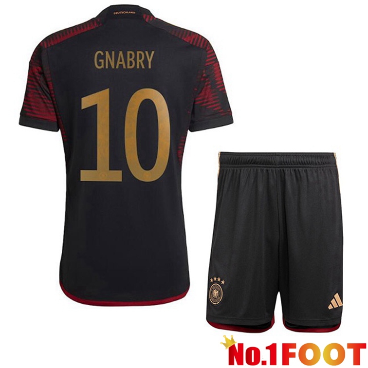 Germany (GNABRY 10) Kids Football Jerseys Away Black World Cup 2022