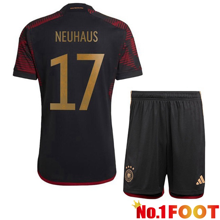 Germany (NEUHAUS 17) Kids Football Jerseys Away Black World Cup 2022