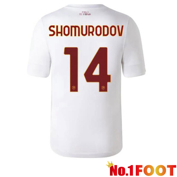 AS Roma (SHOMURODOV 14) Football Jerseys Away White 2022-2023