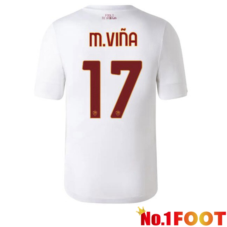 AS Roma (M.VIÑA 17) Football Jerseys Away White 2022-2023