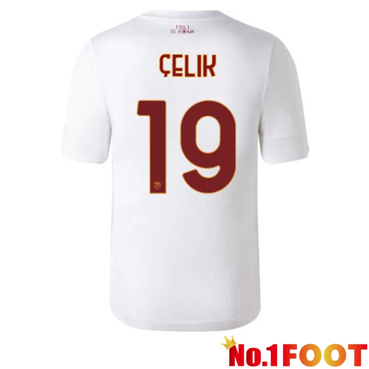 AS Roma (ÇELIK 19) Football Jerseys Away White 2022-2023