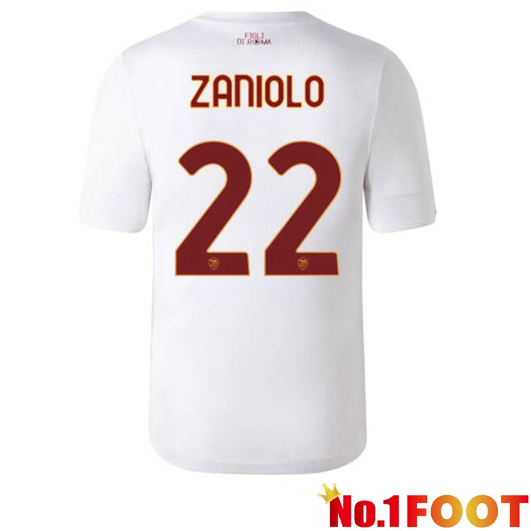 AS Roma (ZANIOLO 22) Football Jerseys Away White 2022-2023