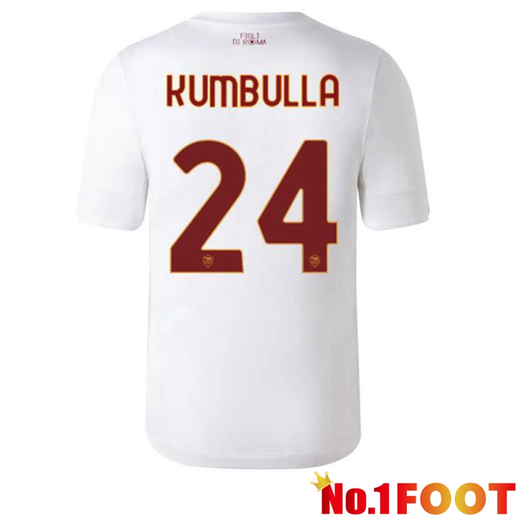 AS Roma (KUMBULLA 24) Football Jerseys Away White 2022-2023