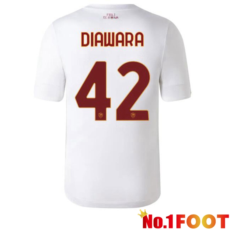 AS Roma (DIAWARA 42) Football Jerseys Away White 2022-2023