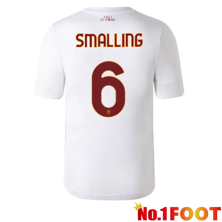 AS Roma (SMALLING 6) Football Jerseys Away White 2022-2023