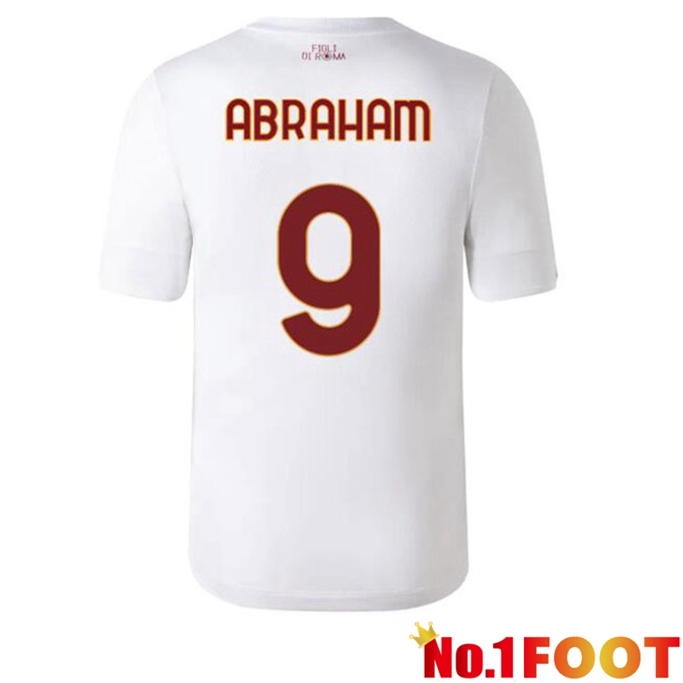 AS Roma (ABRAHAM 9) Football Jerseys Away White 2022-2023 - Click Image to Close