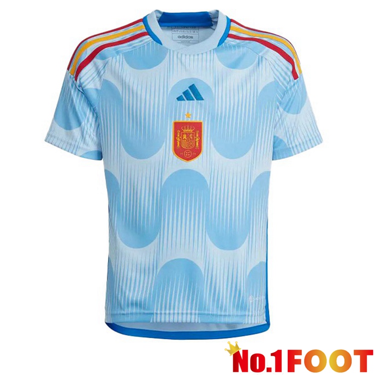 Spain Football Jerseys Away Blue White 2022-2023