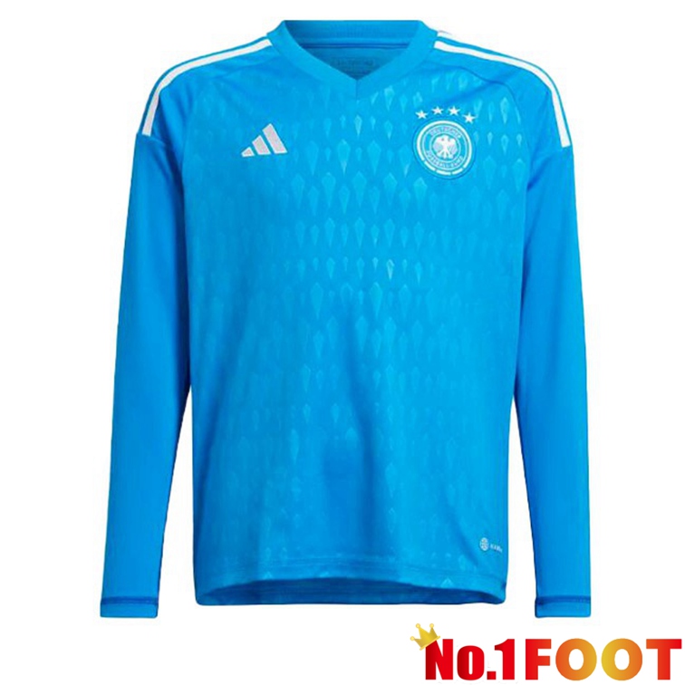 Germany Goalkeeper Football Jerseys Long Sleeve Blue 2022-2023