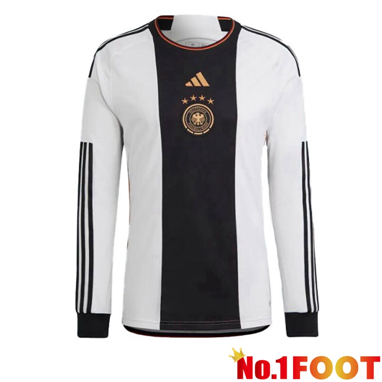 Germany Football Jerseys Home Long Sleeve Black White 2022-2023