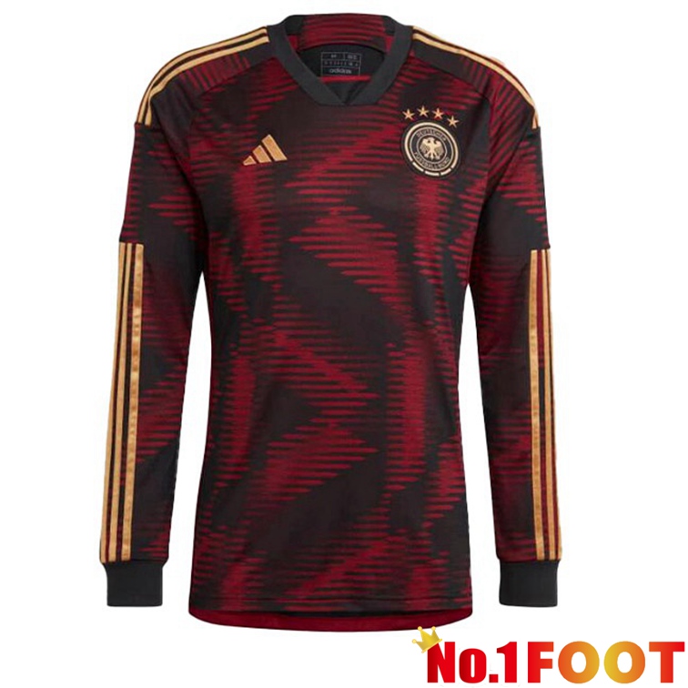 Germany Football Jerseys Away Long Sleeve Black 2022-2023