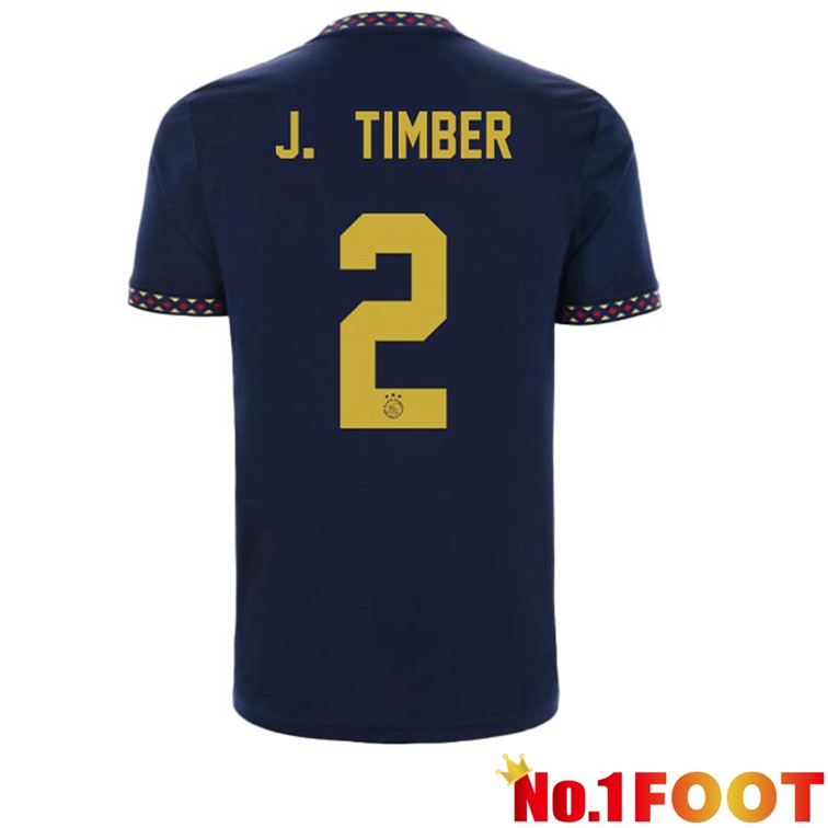 AFC Ajax (J. Timber 2) Football Jerseys Away Black 2022-2023