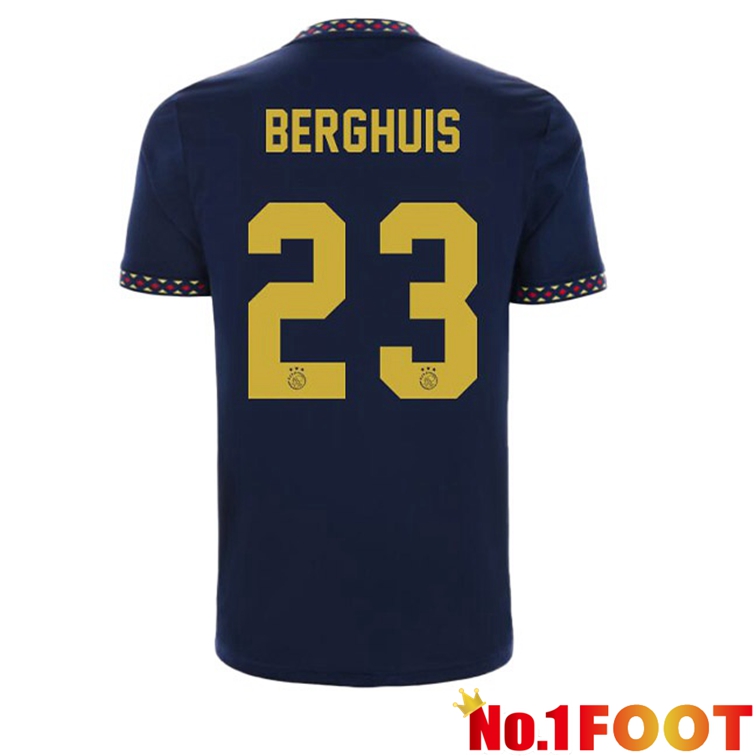 AFC Ajax (Berghuis 23) Football Jerseys Away Black 2022-2023