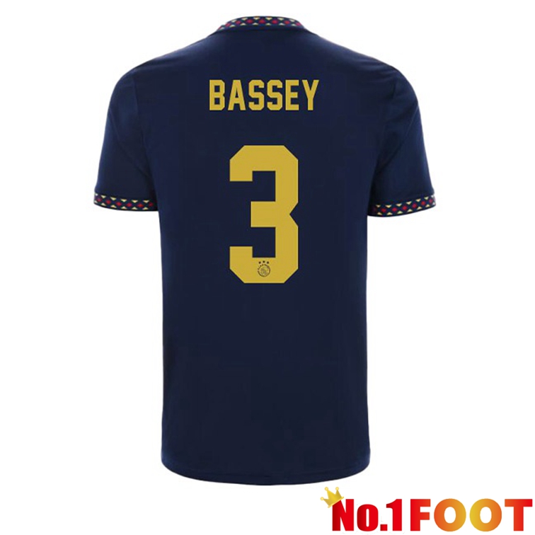 AFC Ajax (Bassey 3) Football Jerseys Away Black 2022-2023