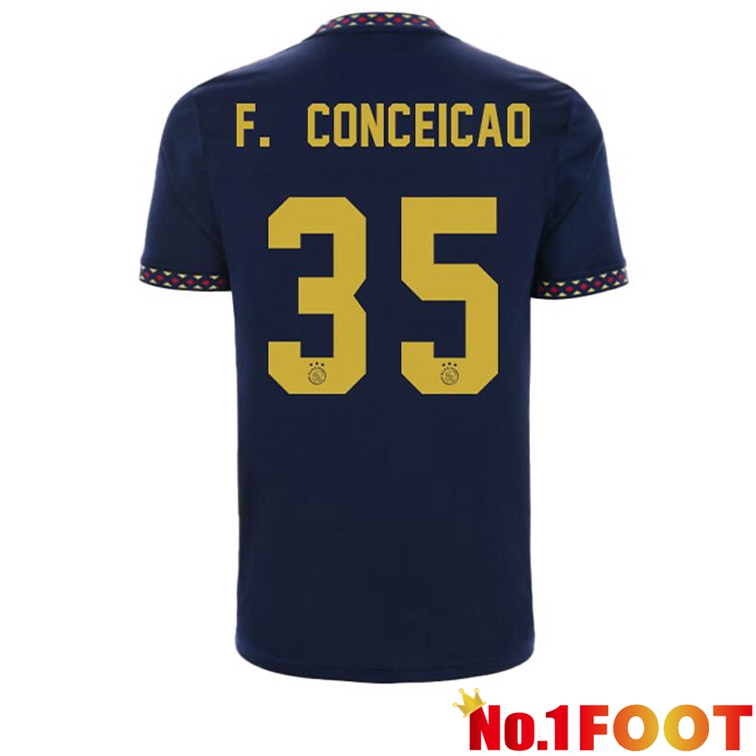 AFC Ajax (F. Conceicao 35) Football Jerseys Away Black 2022-2023