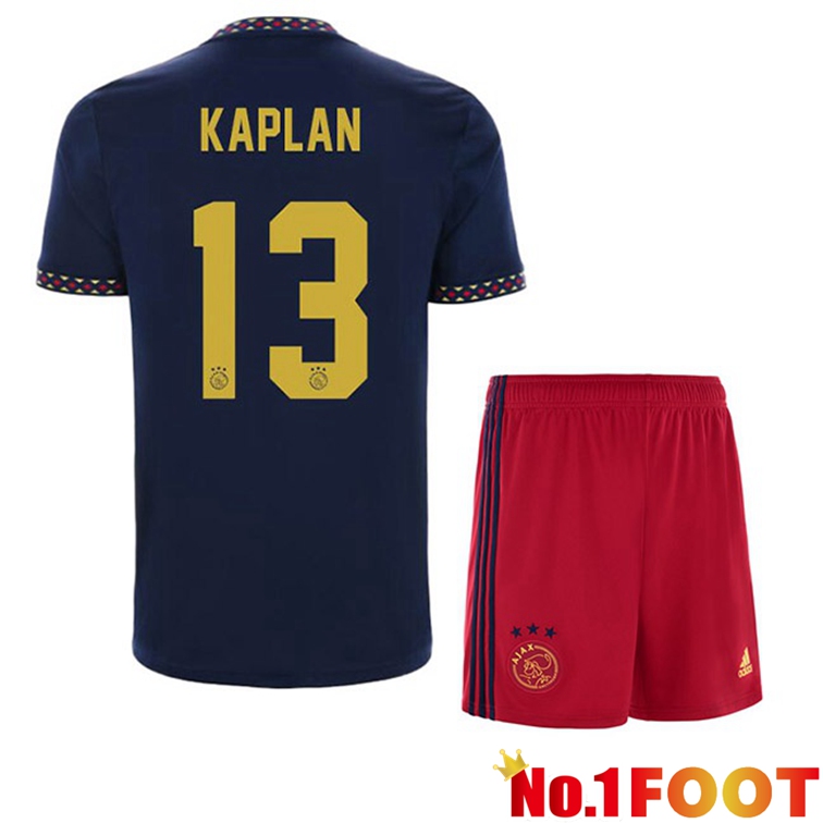 AFC Ajax (Kaplan 13) Kids Football Jerseys Away Black 2022-2023