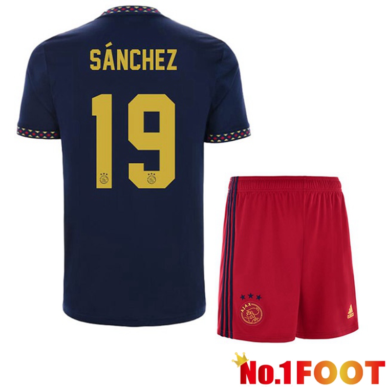 AFC Ajax (Sánchez 19) Kids Football Jerseys Away Black 2022-2023