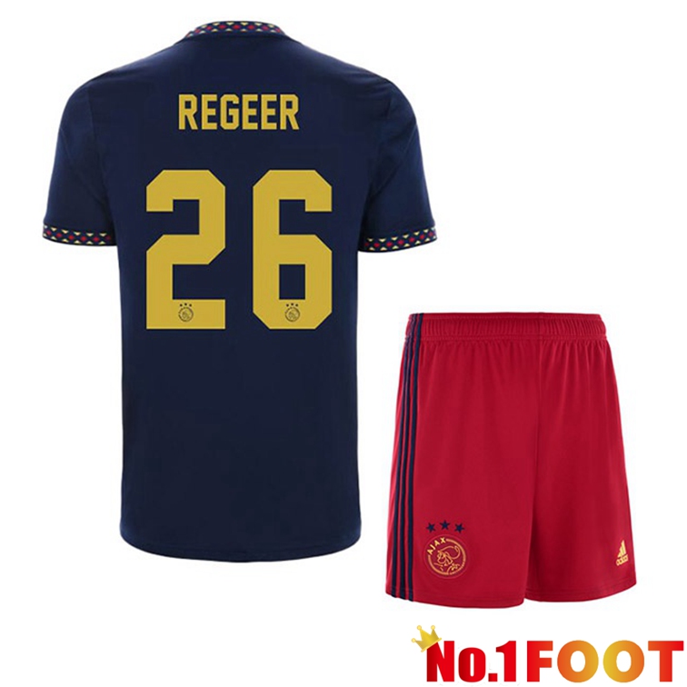 AFC Ajax (Regeer 26) Kids Football Jerseys Away Black 2022-2023