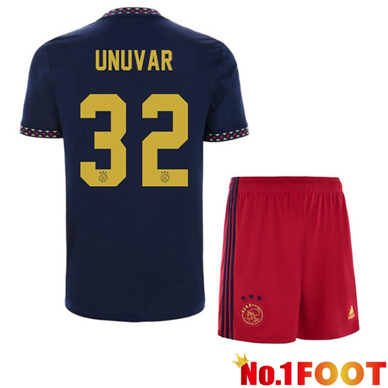 AFC Ajax (Unuvar 32) Kids Football Jerseys Away Black 2022-2023