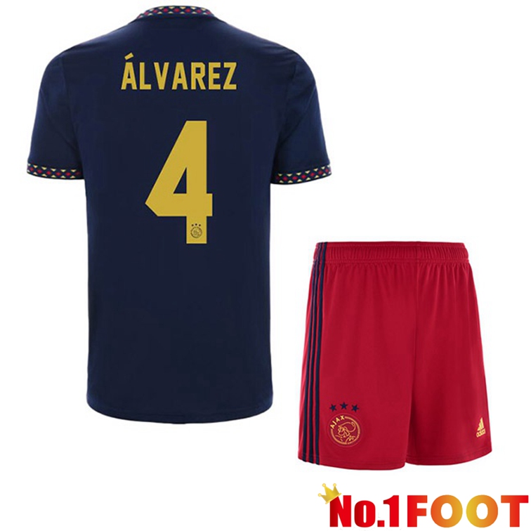 AFC Ajax (Álvarez 4) Kids Football Jerseys Away Black 2022-2023