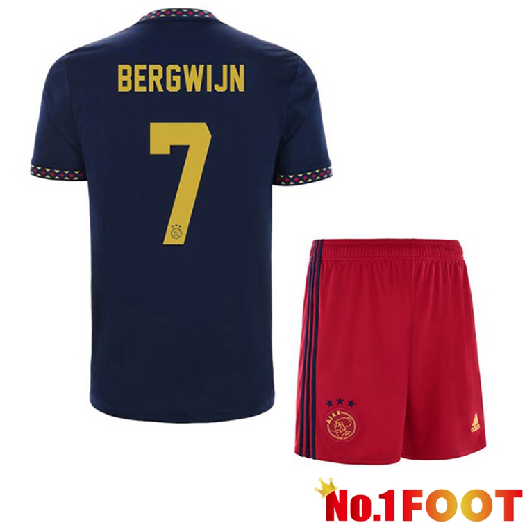 AFC Ajax (Bergwijn 7) Kids Football Jerseys Away Black 2022-2023 - Click Image to Close