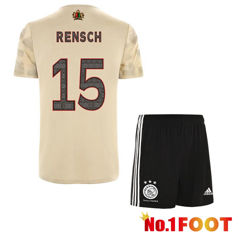 AFC Ajax (Rensch 15) Kids Football Jerseys Third Marron 2022-2023