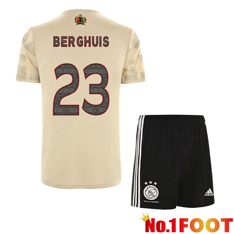 AFC Ajax (Berghuis 23) Kids Football Jerseys Third Marron 2022-2023