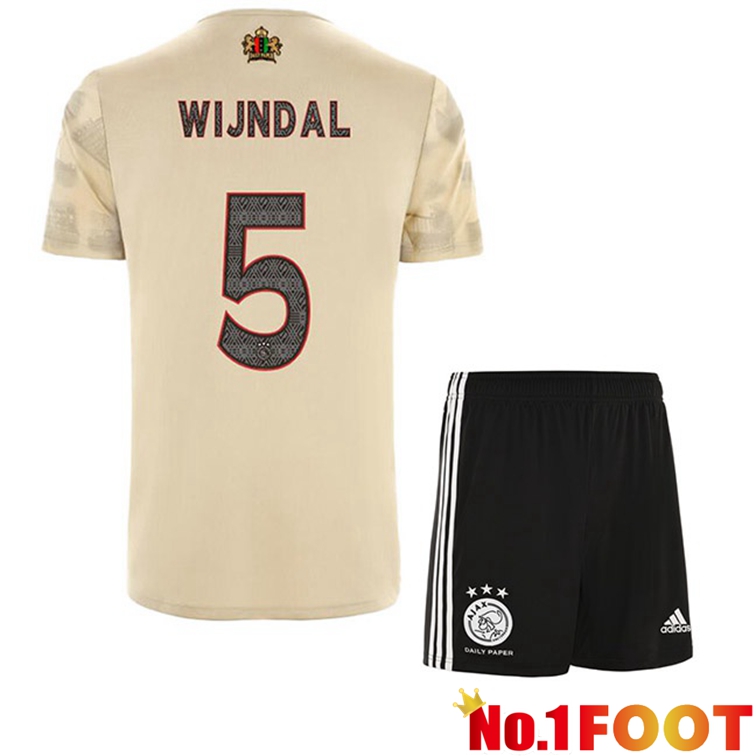 AFC Ajax (Wijndal 5) Kids Football Jerseys Third Marron 2022-2023