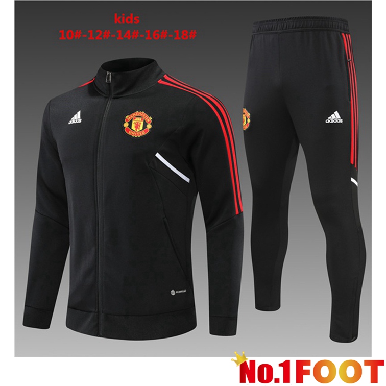 Manchester United Kids Training Jacket Suit Black 2022-2023